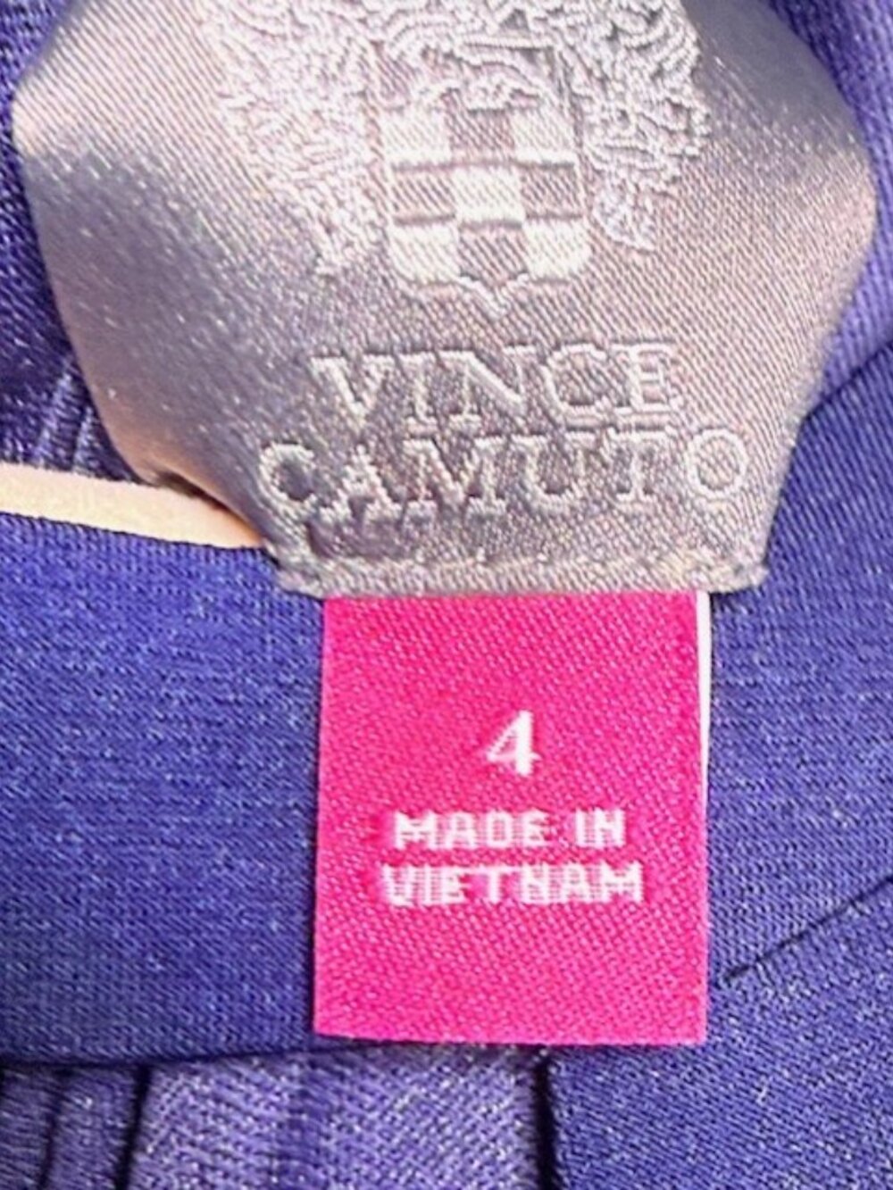 Vince Camuto Navy Geometric Halter Jumpsuit with Wide Leg, Size 4 - Picture 9 of 10